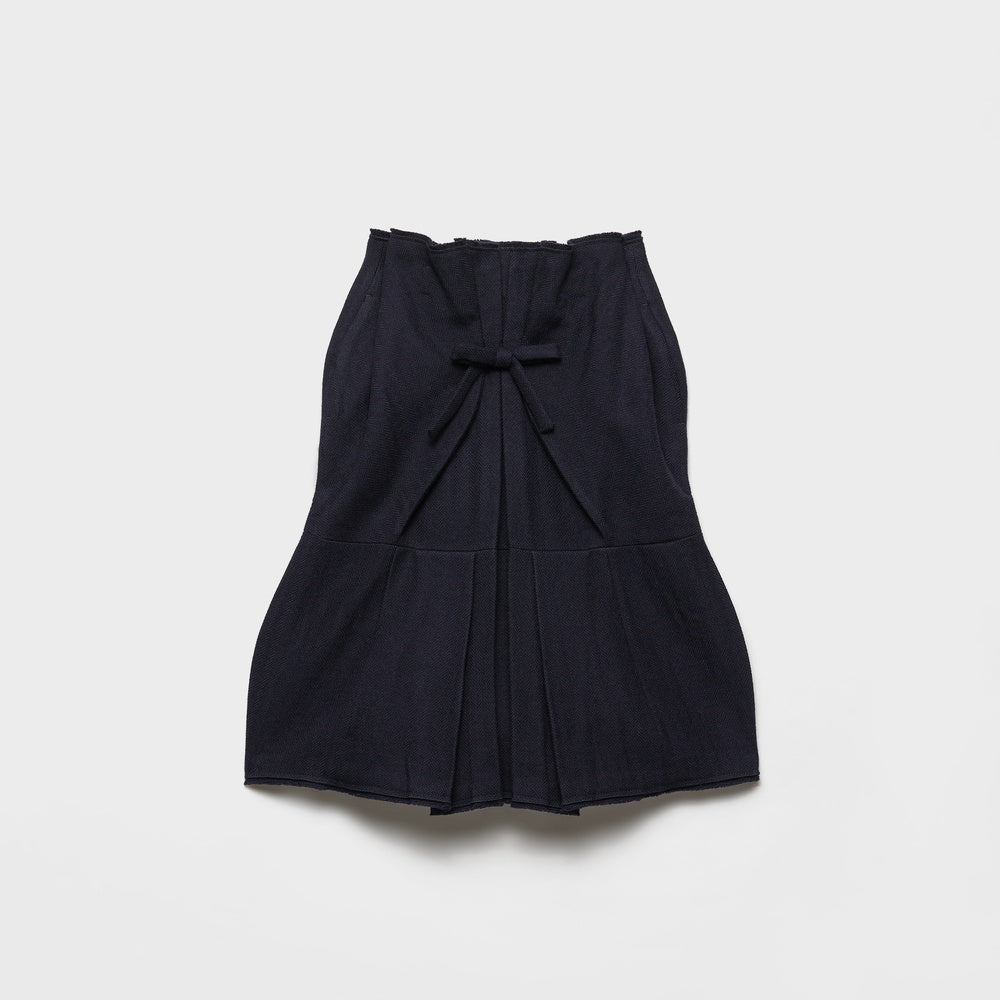 Chevron wool midi skirt