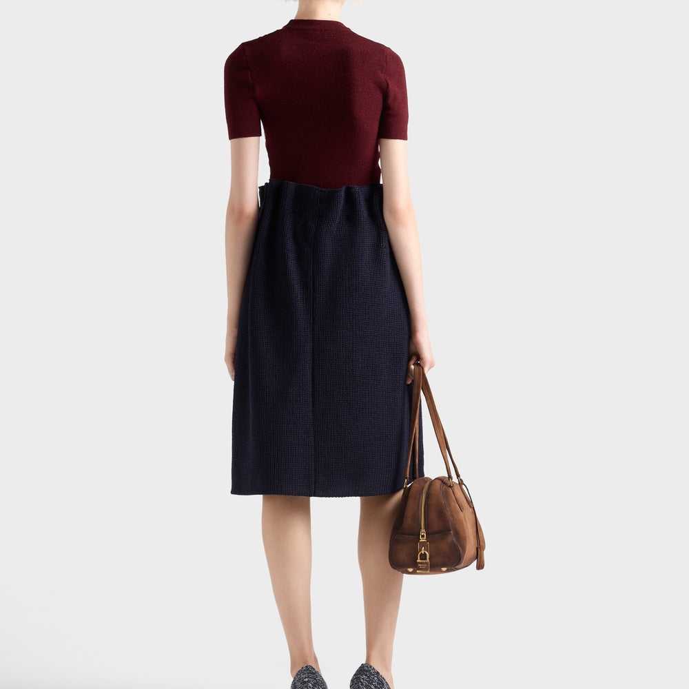 Wool knit midi skirt