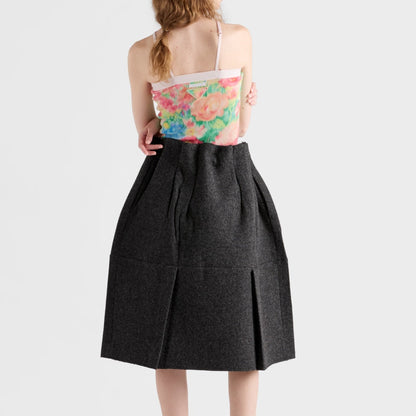 Shetland wool midi skirt