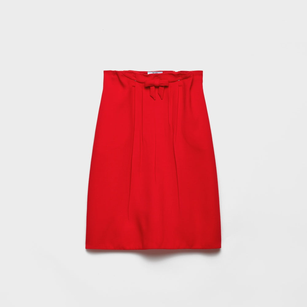 Melange natté midi skirt