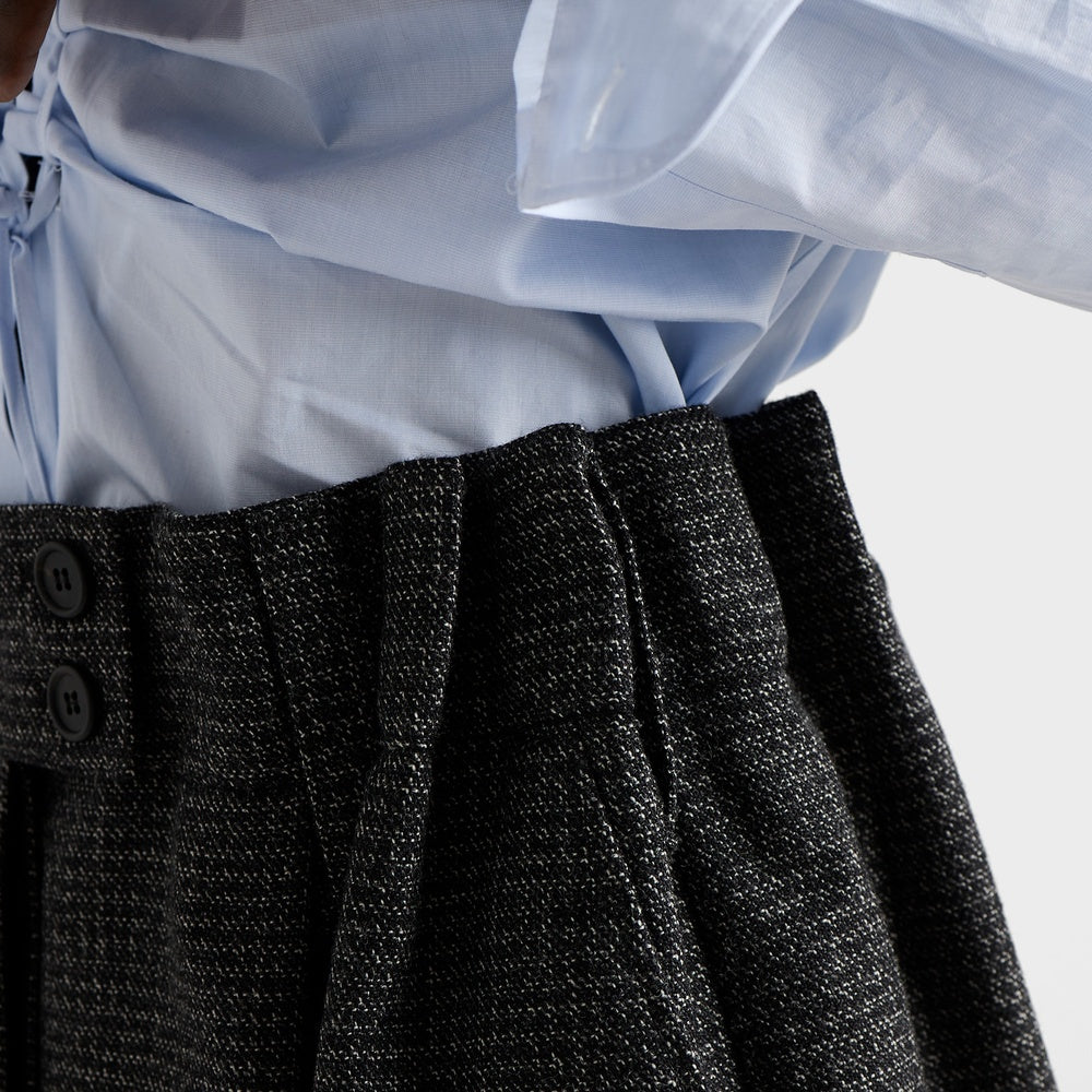 Gingham check mouliné wool miniskirt