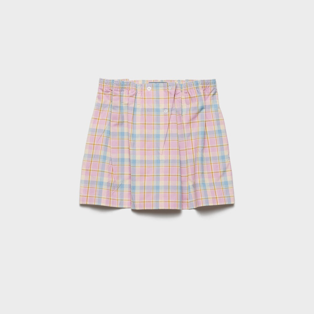 Checked cotton miniskirt