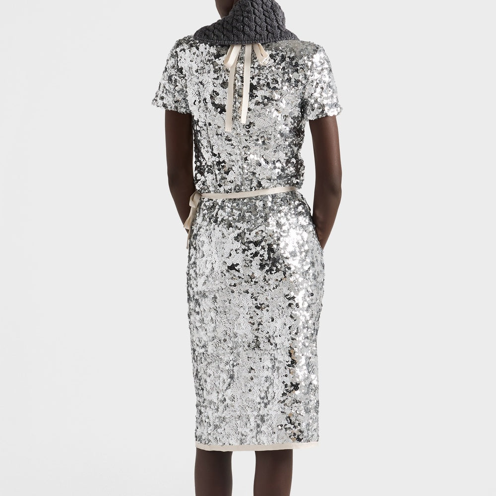 Embroidered sequin skirt