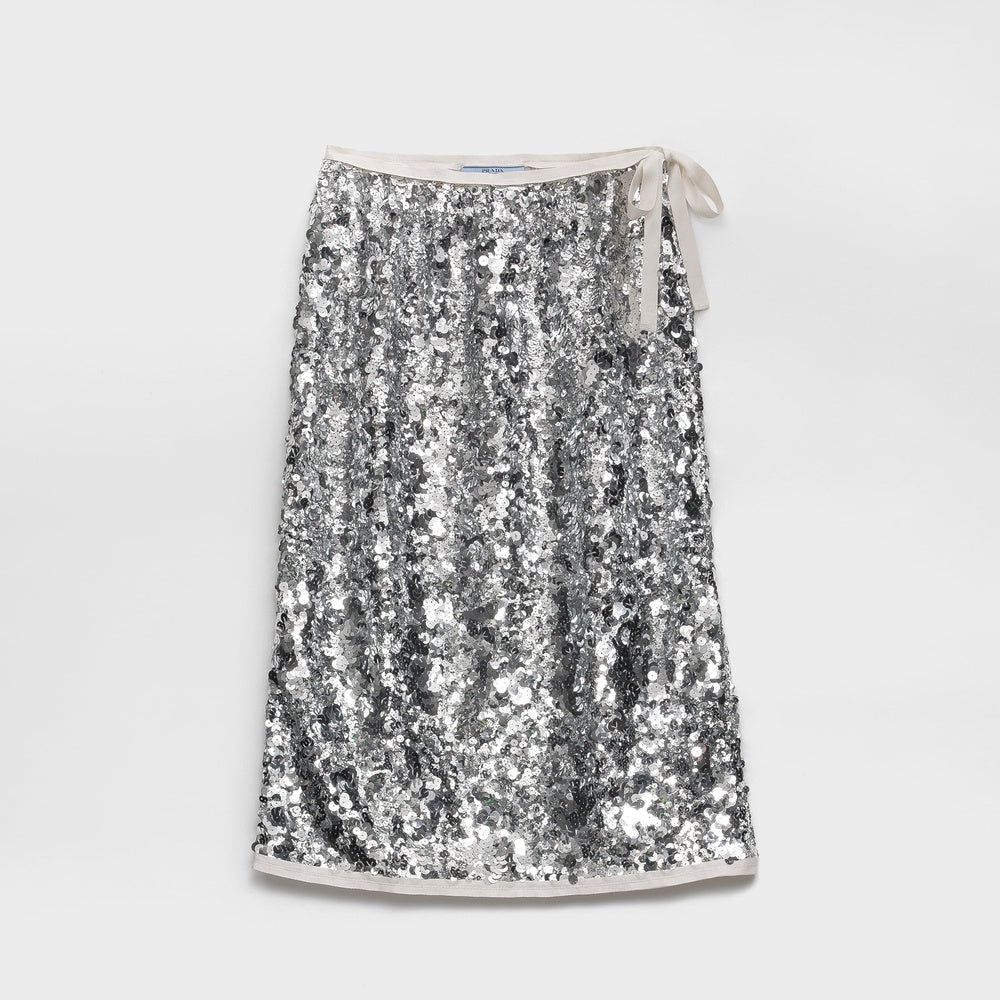 Embroidered sequin skirt