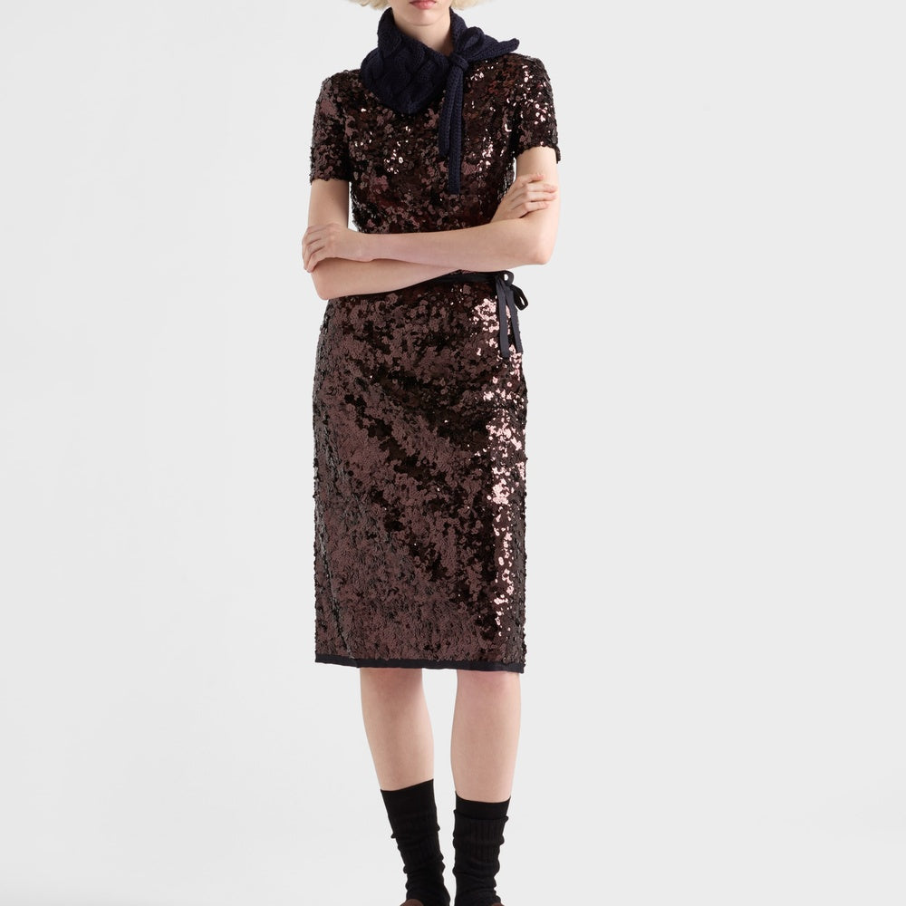 Embroidered sequin skirt