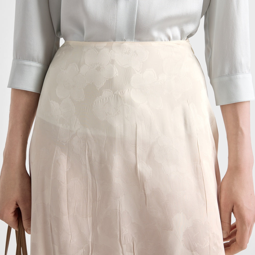 Floral print jacquard skirt