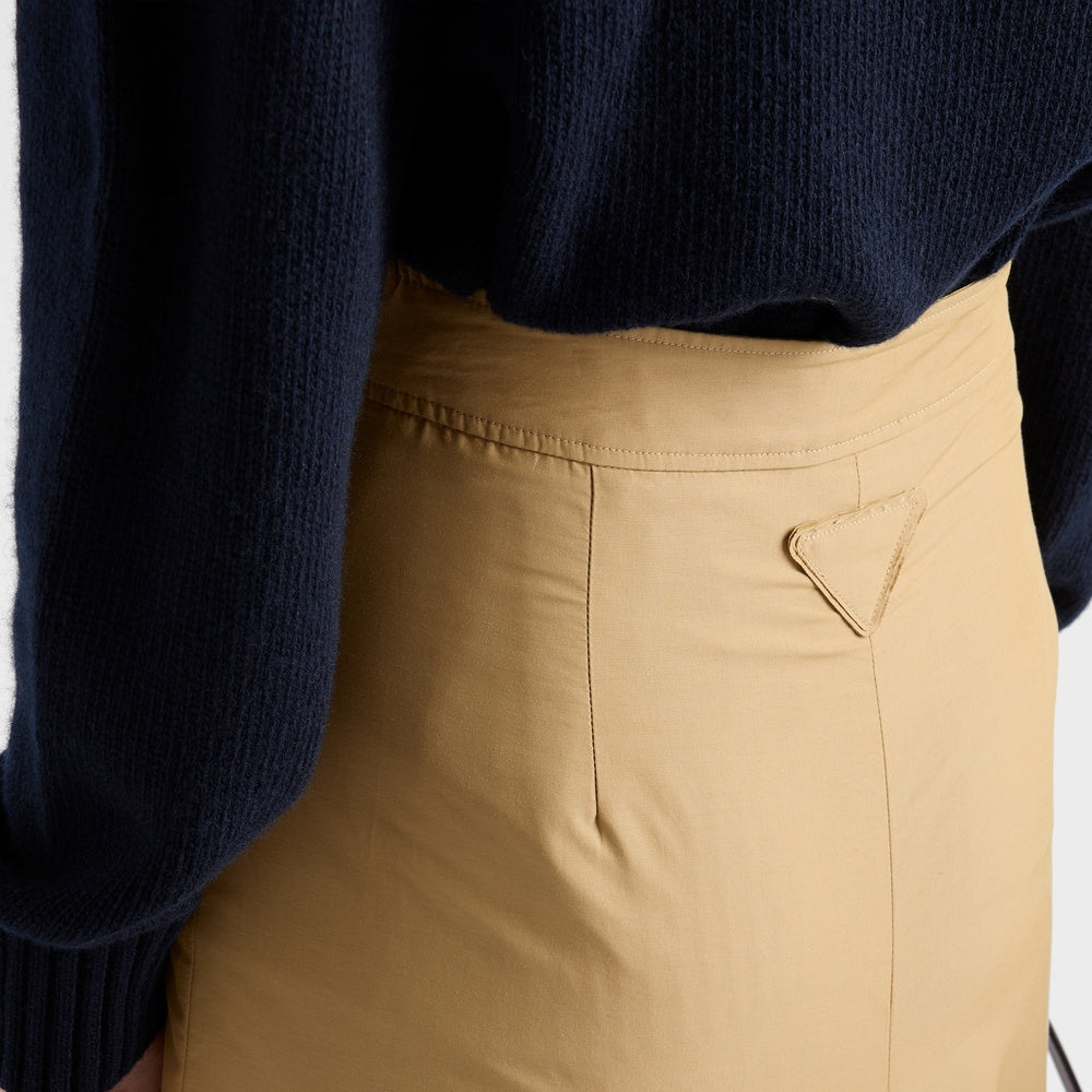 Pleated technical fabric skirt