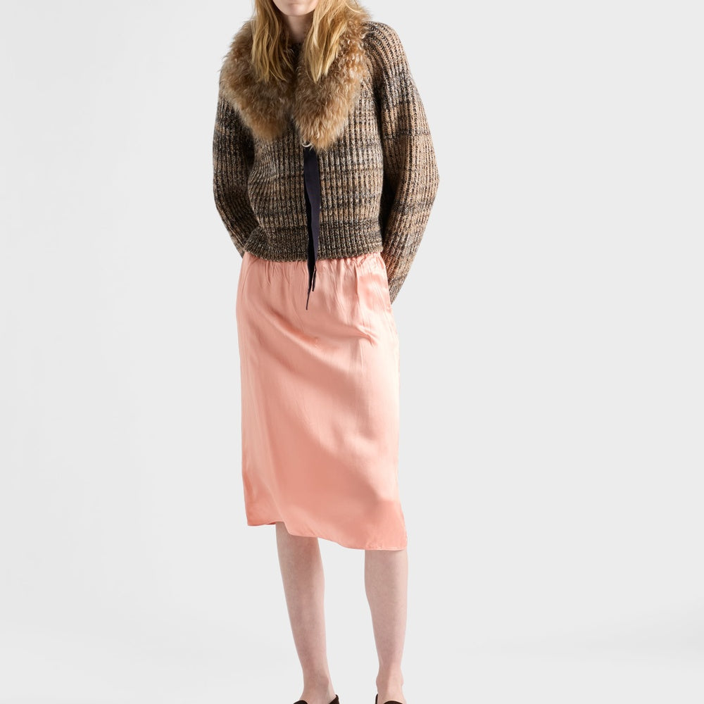 Washed satin skirt