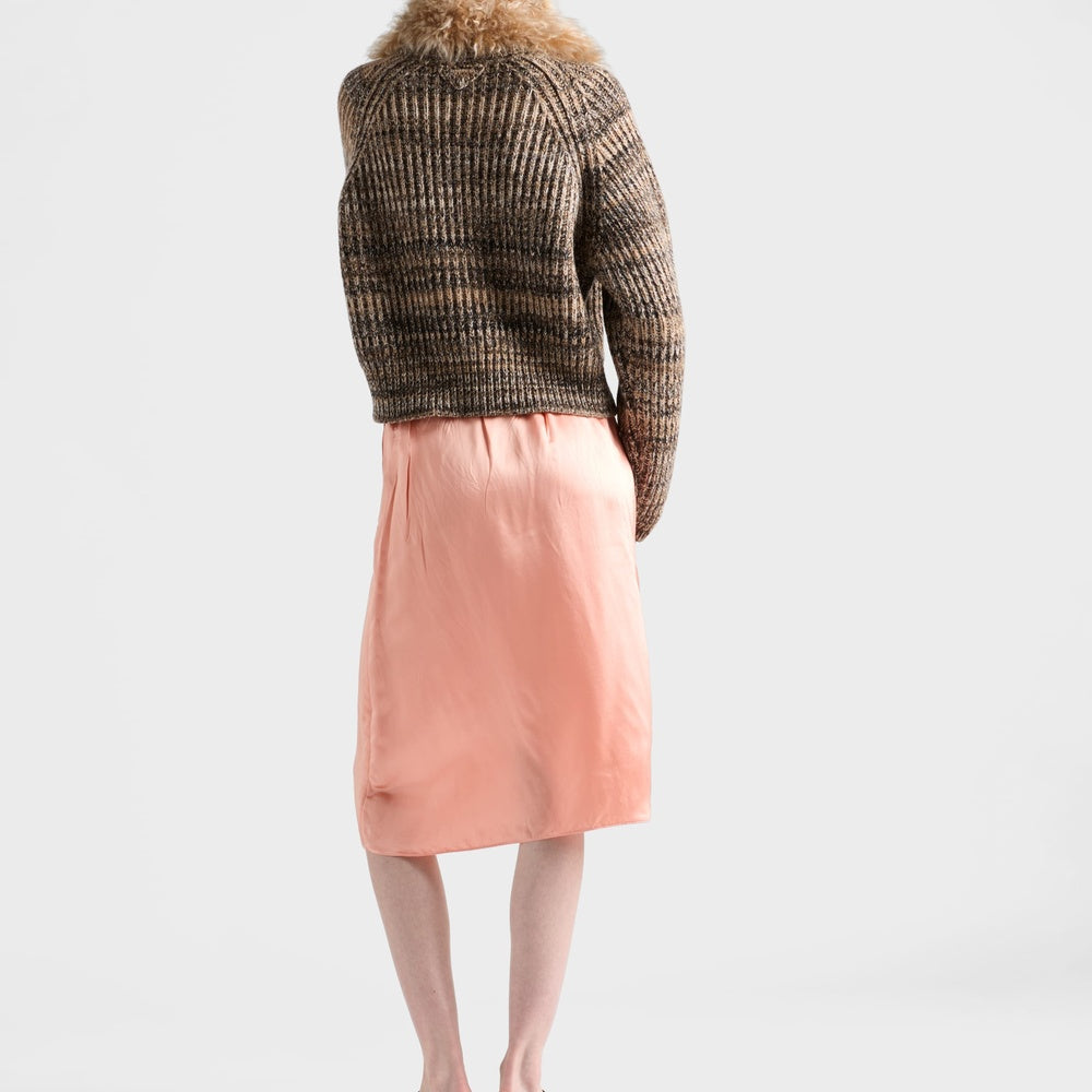 Washed satin skirt