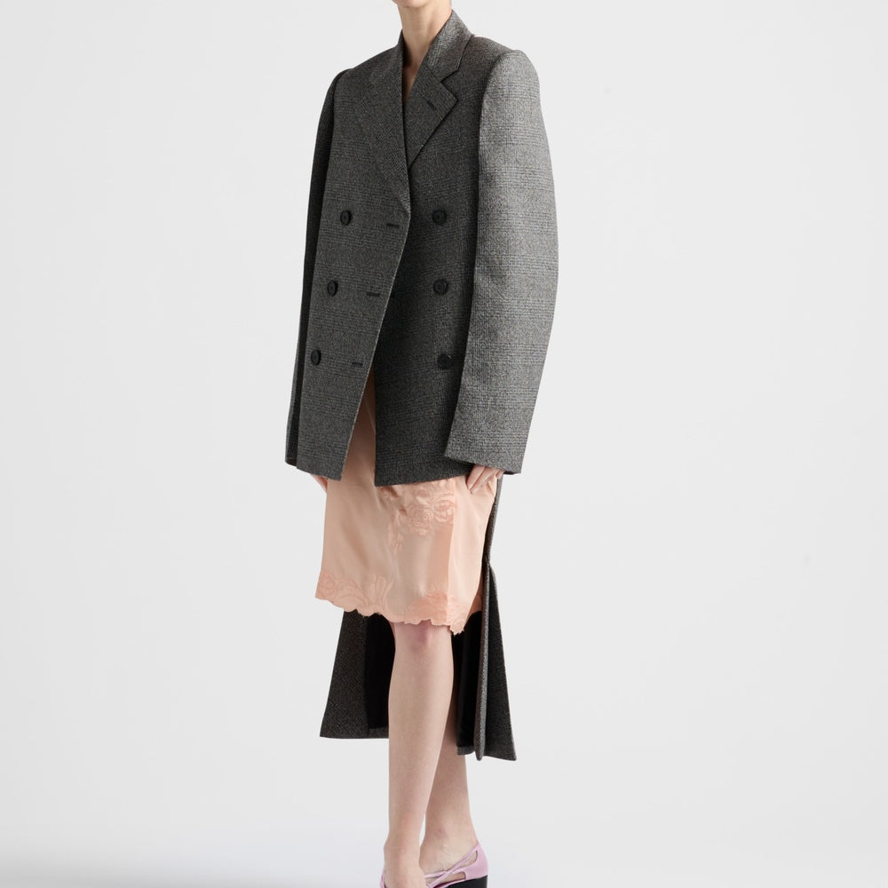 Embroidered habutai silk skirt
