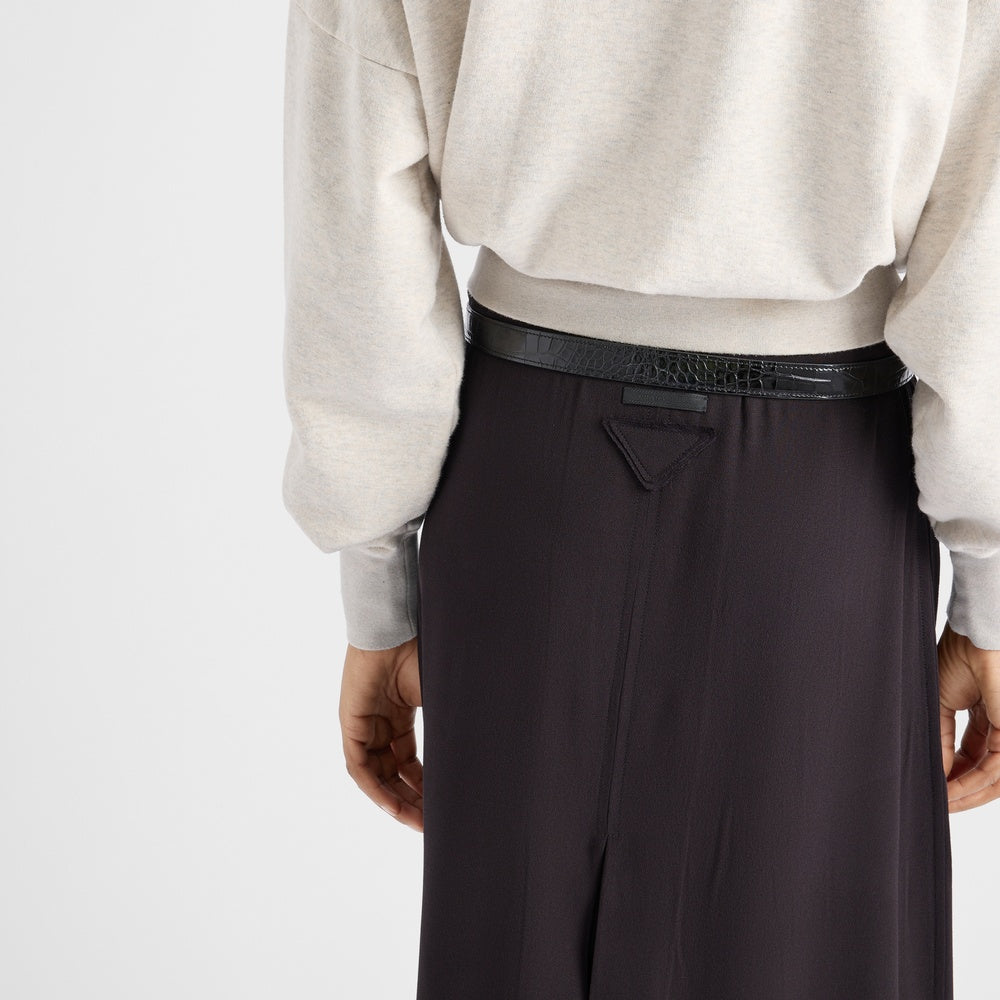 Sablé satin skirt