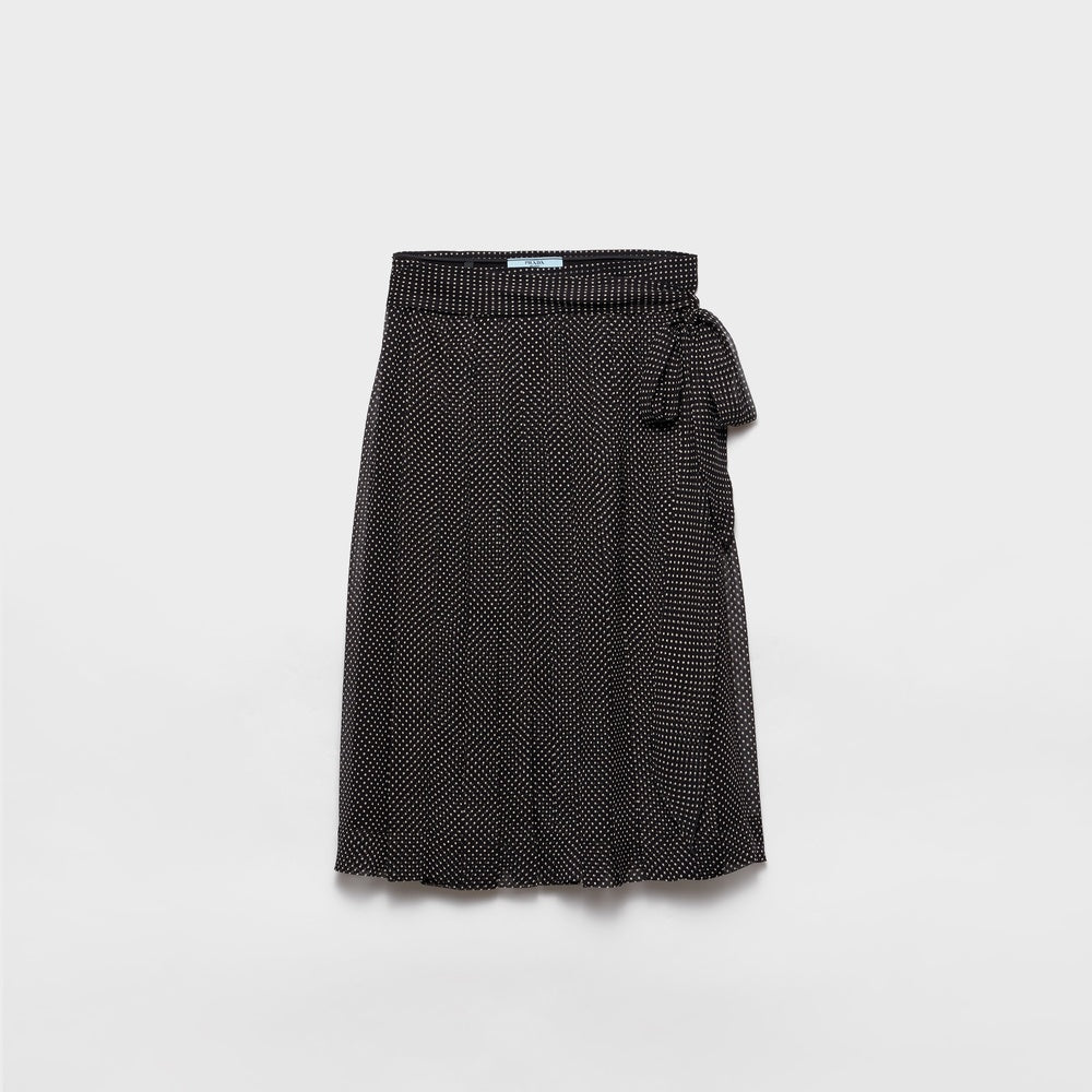 Printed chiffon wrap skirt