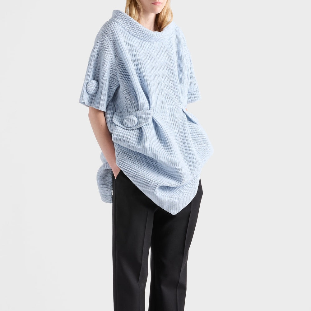 Mouliné wool knit dress