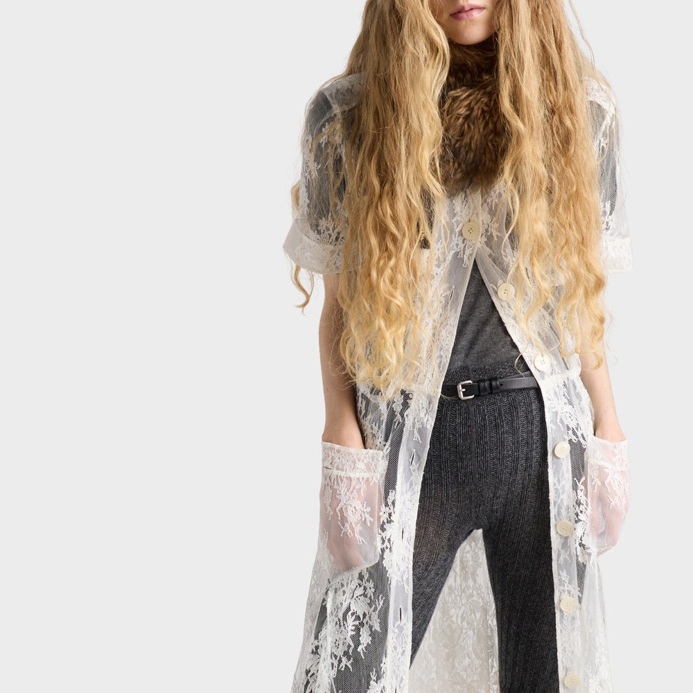 Lace shirt dress