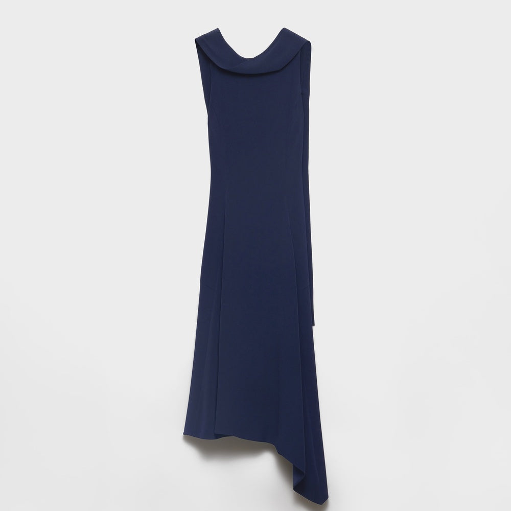Asymmetrical satin crepe dress