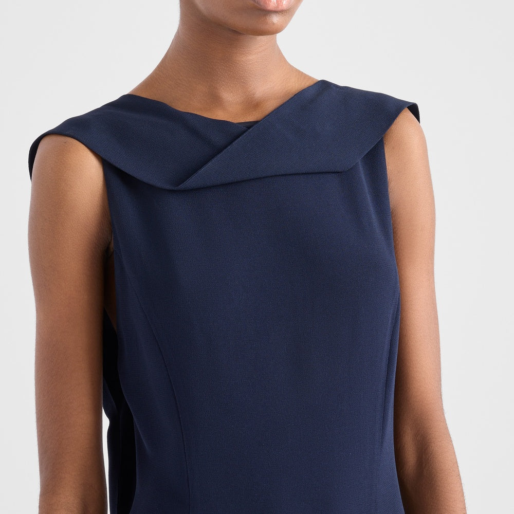Asymmetrical satin crepe dress