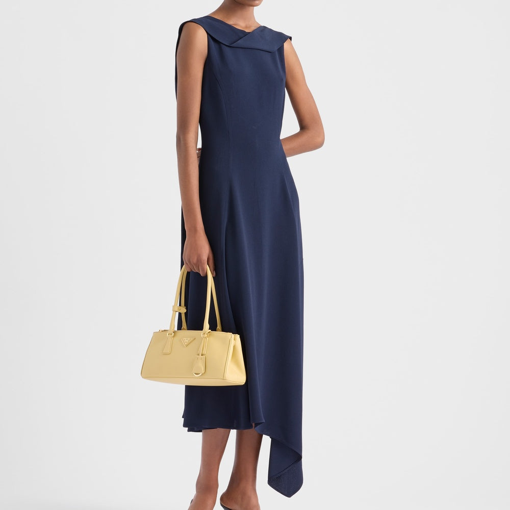 Asymmetrical satin crepe dress