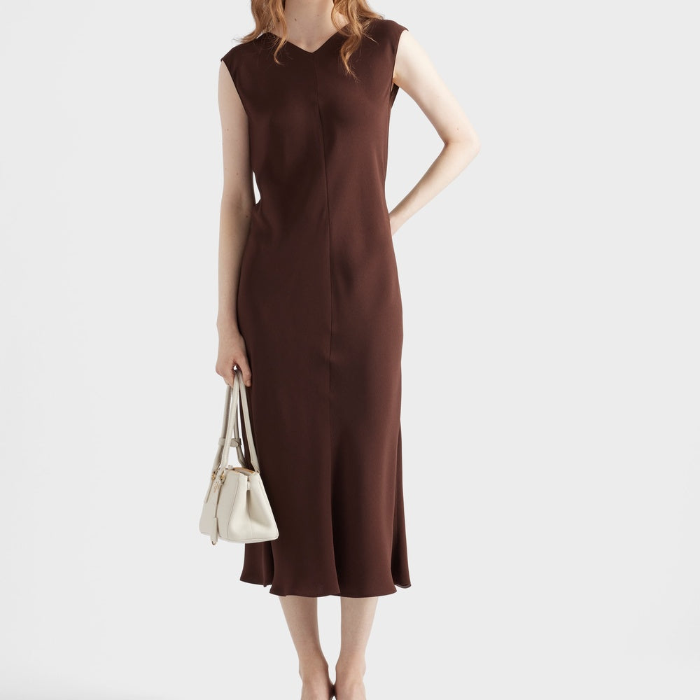 Satin crepe midi-dress