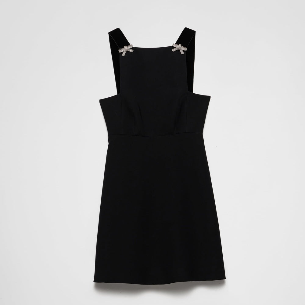 Embroidered cady mini-dress