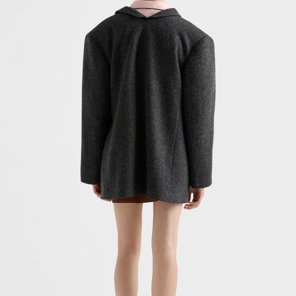 Single-breasted shetland wool jacket
