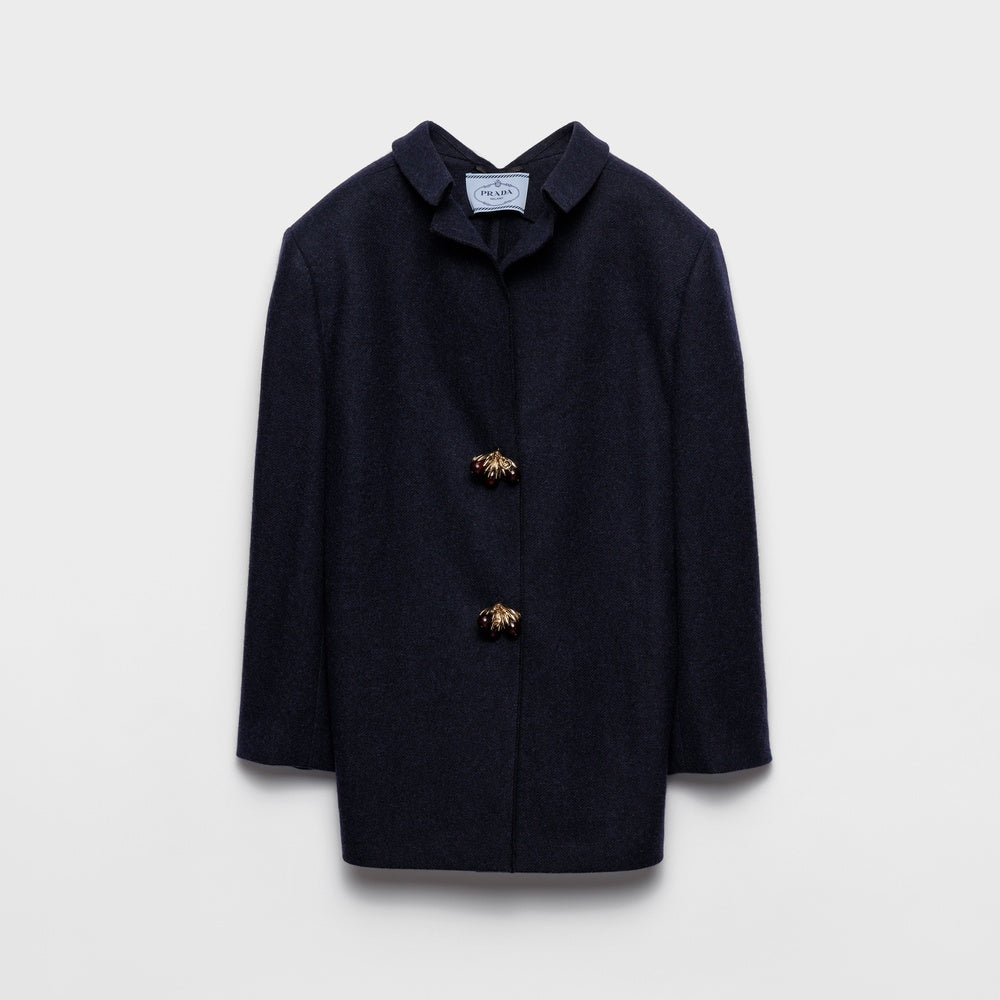 Shetland wool jacket with jewel buttons