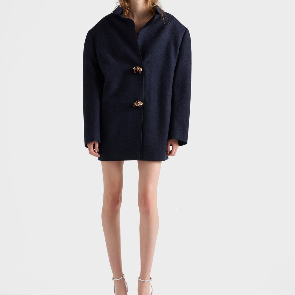 Shetland wool jacket with jewel buttons
