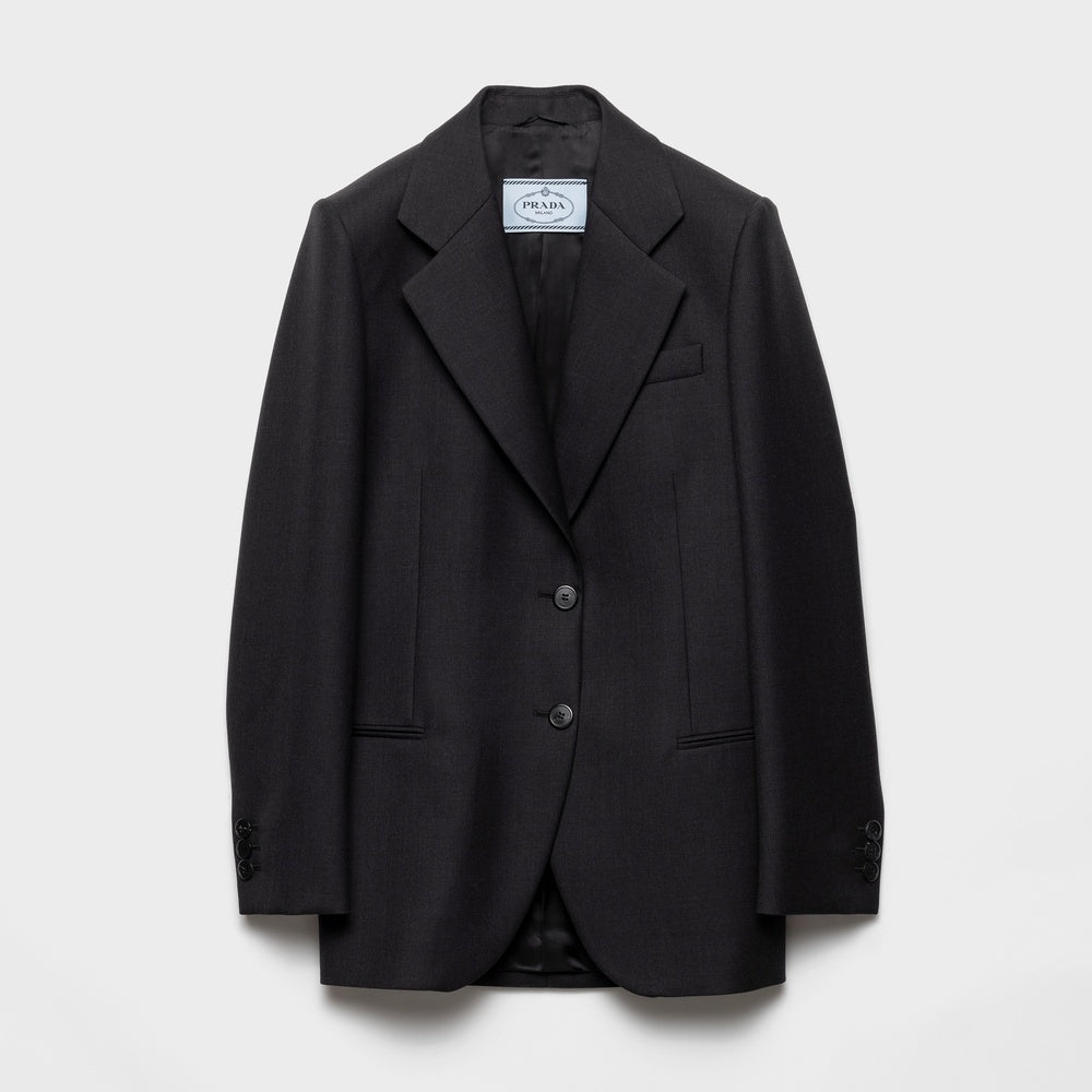 Single-breasted gabardine jacket