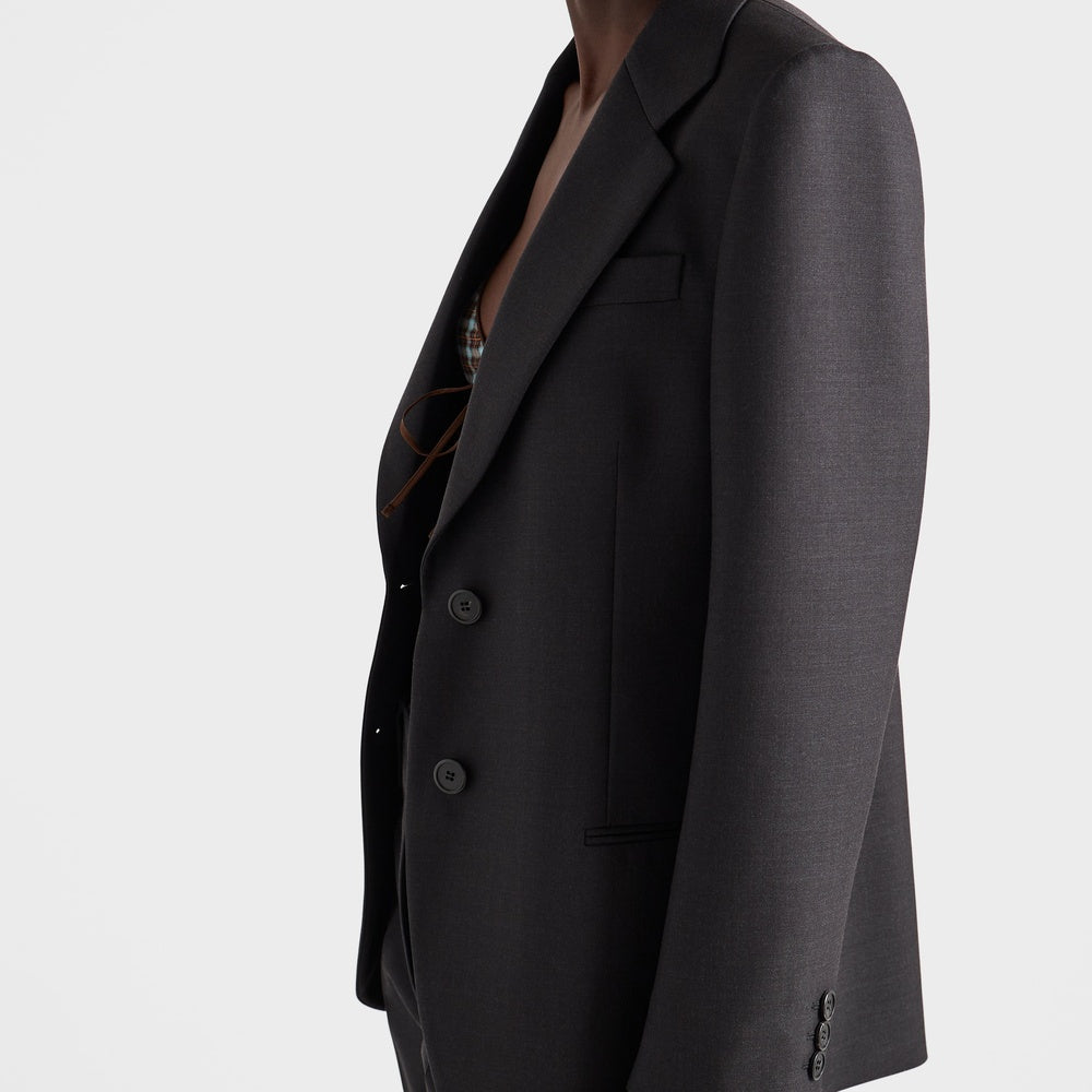 Single-breasted gabardine jacket