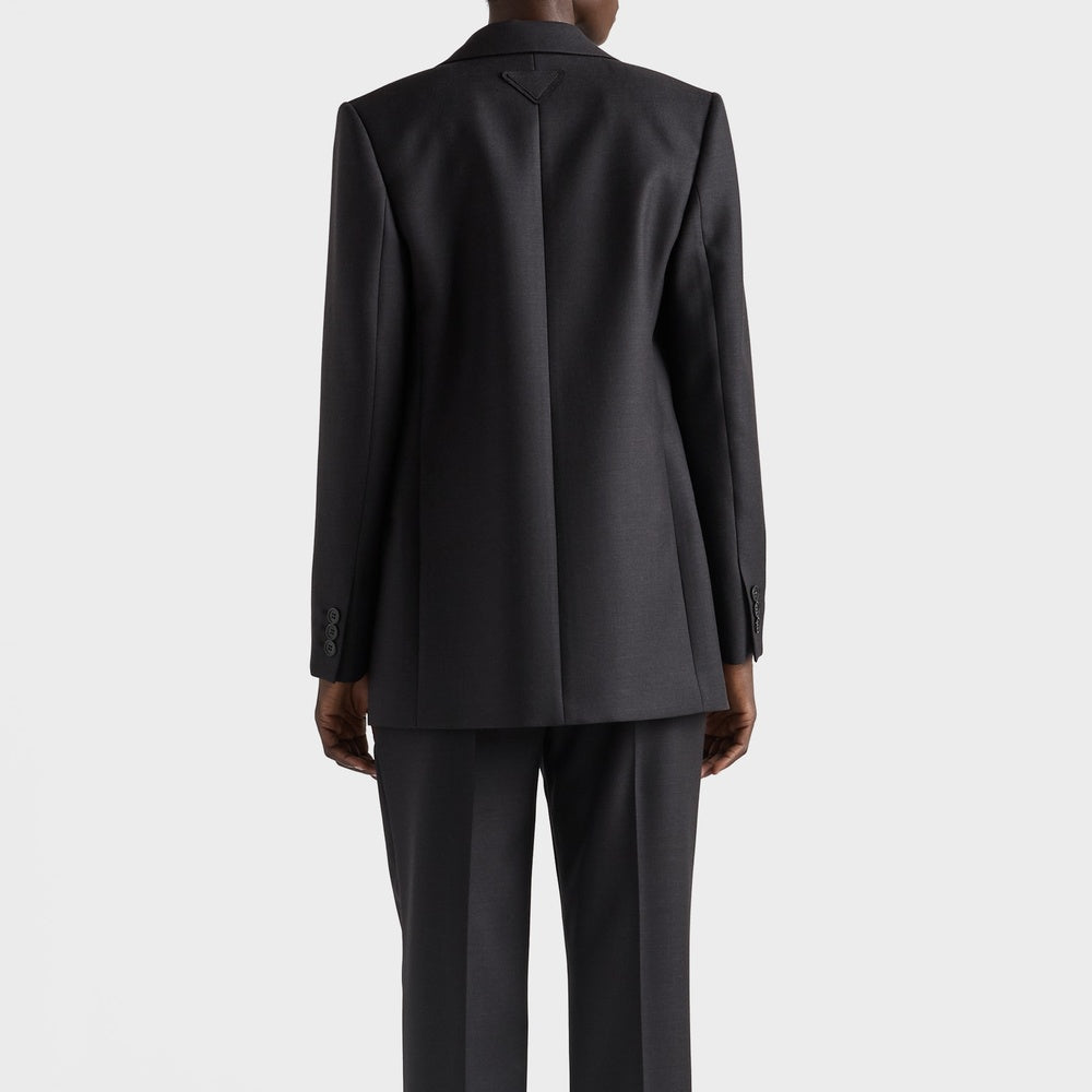 Single-breasted gabardine jacket