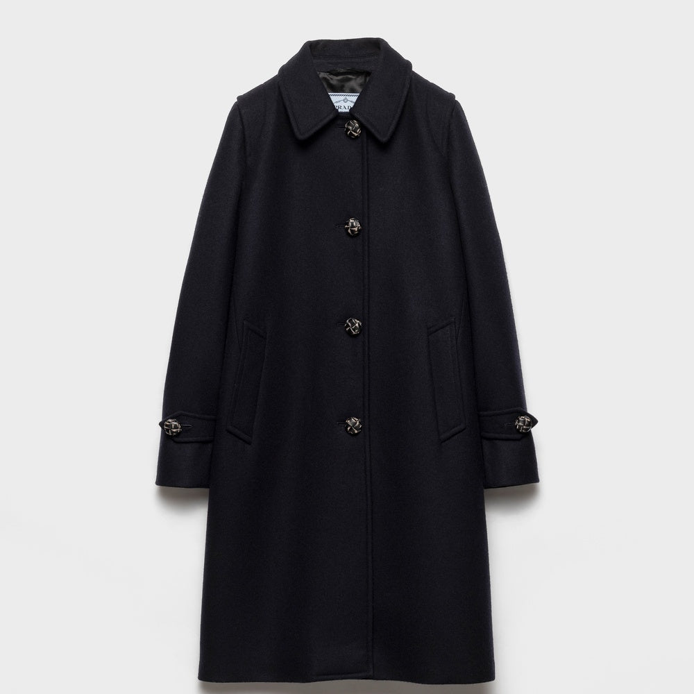 Single-breasted double loden coat