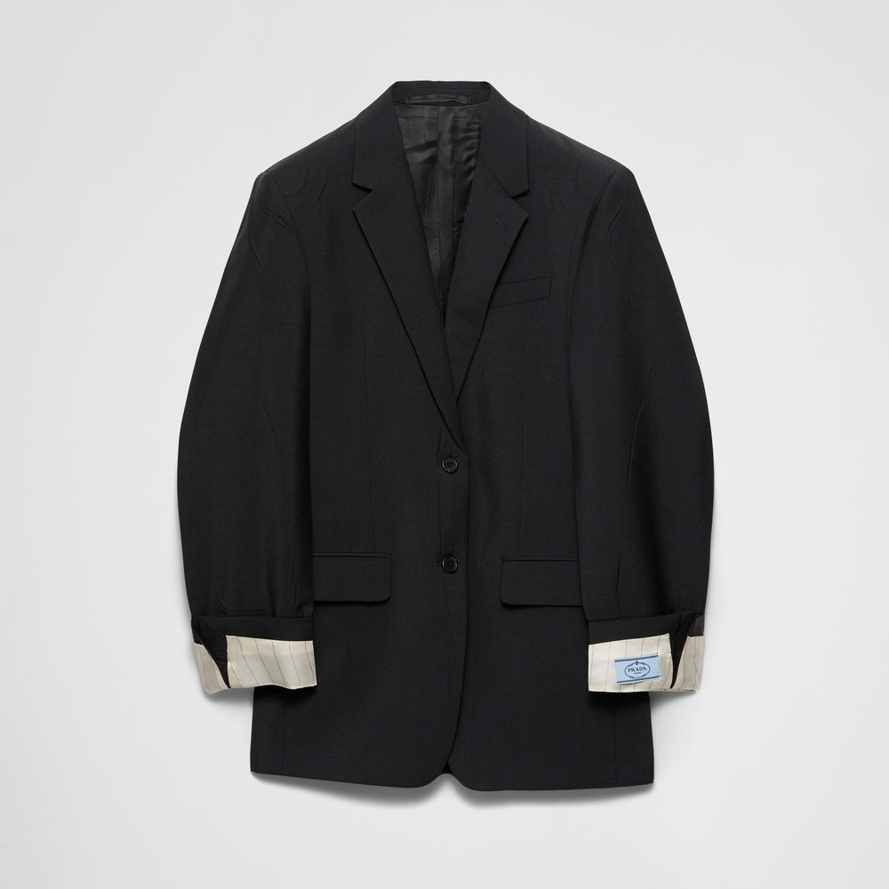 Single-breasted kid mohair jacket