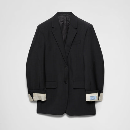 Single-breasted kid mohair jacket