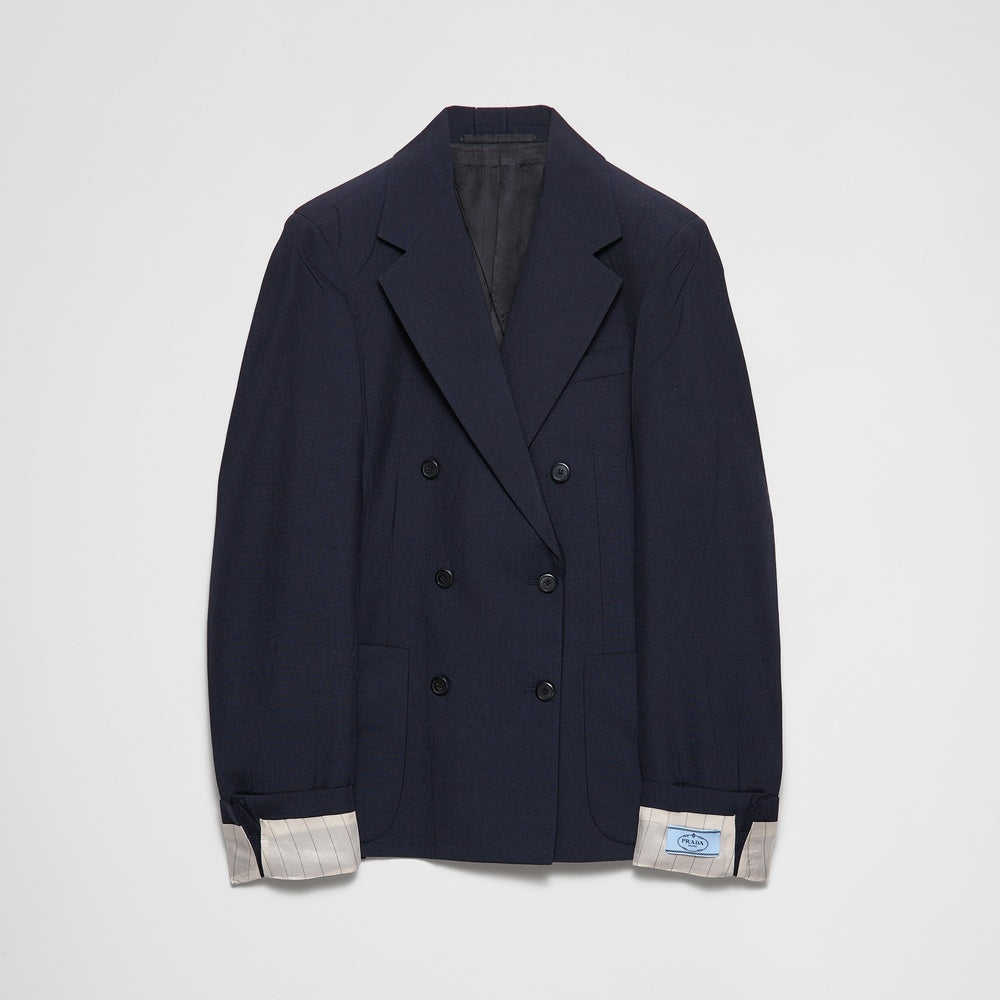 Double-breasted kid mohair jacket