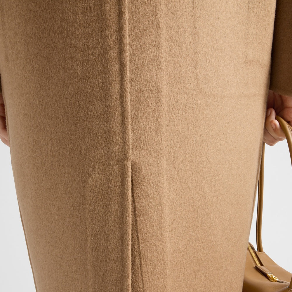 Long cashgora coat