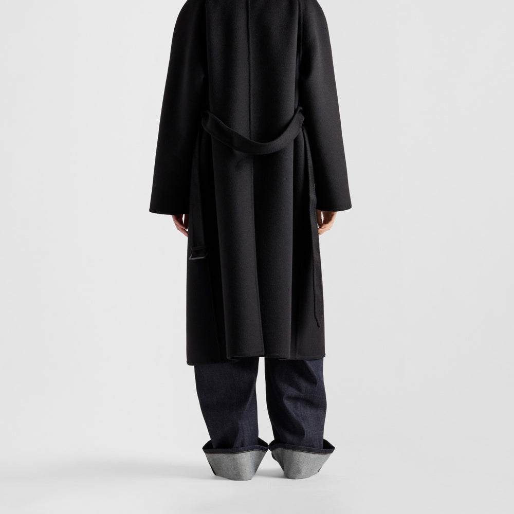 Single-breasted cashgora coat