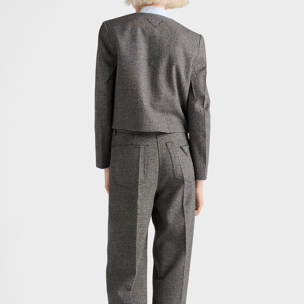 Prince of Wales check mouliné wool pants