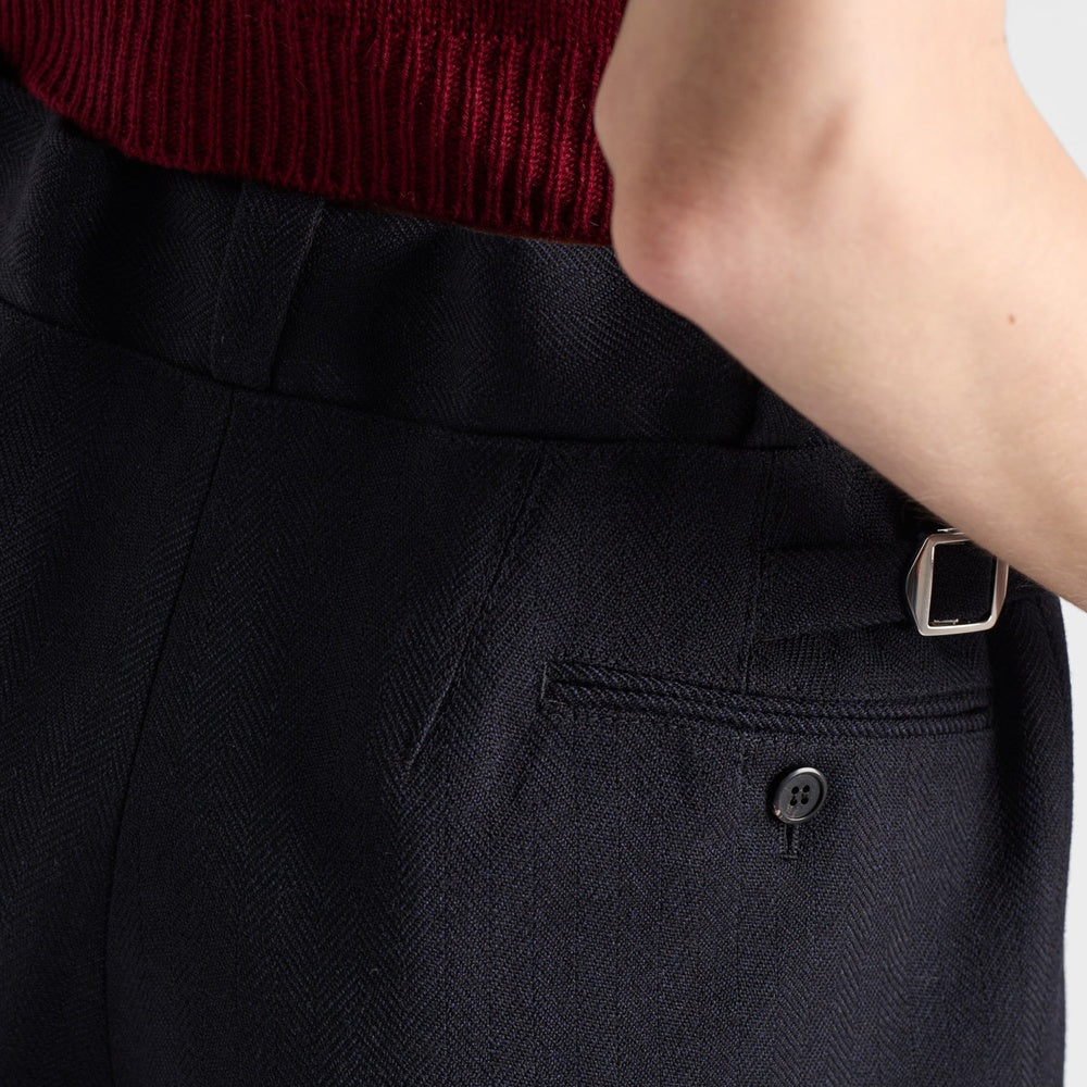 Chevron wool shorts