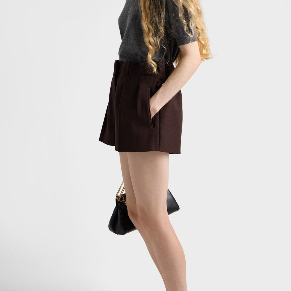Chevron wool shorts