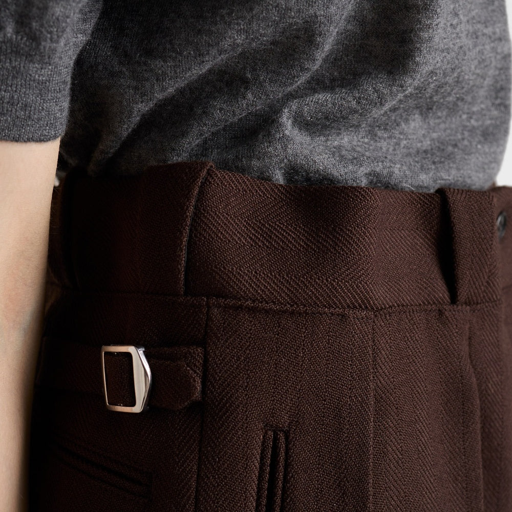 Chevron wool shorts