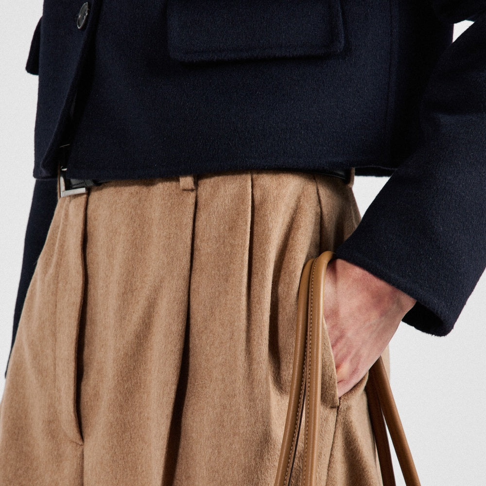 Camel-hair pants