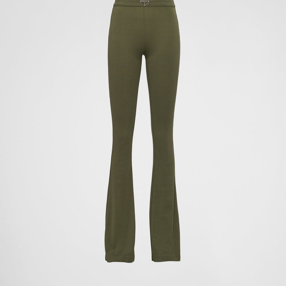 Ribbed knit cotton pants