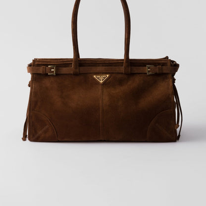 Prada Bonnie large suede handbag