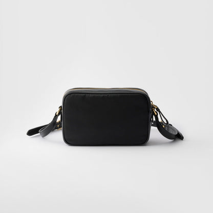 Mini Re-Nylon and nappa leather shoulder bag with bow