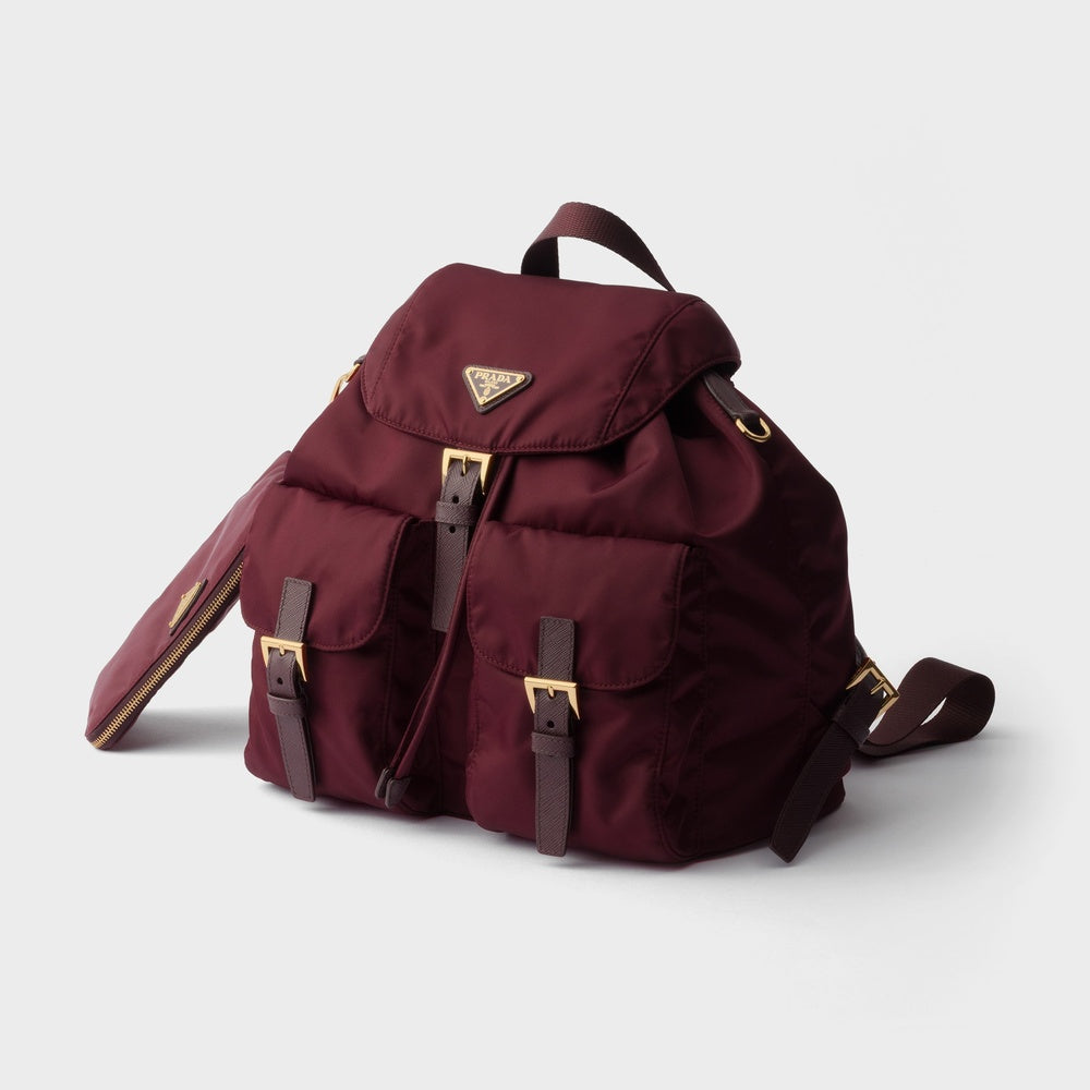 Medium Re-Nylon backpack with pouch