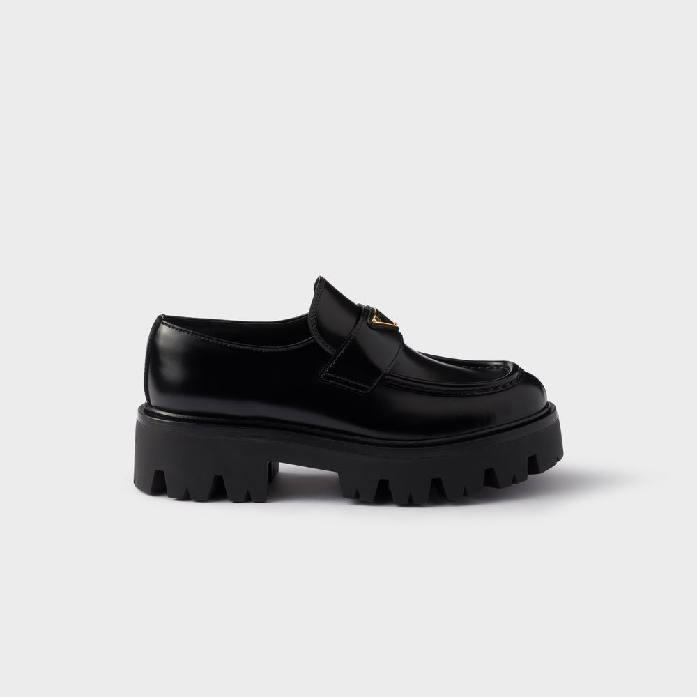 Brushed leather loafers