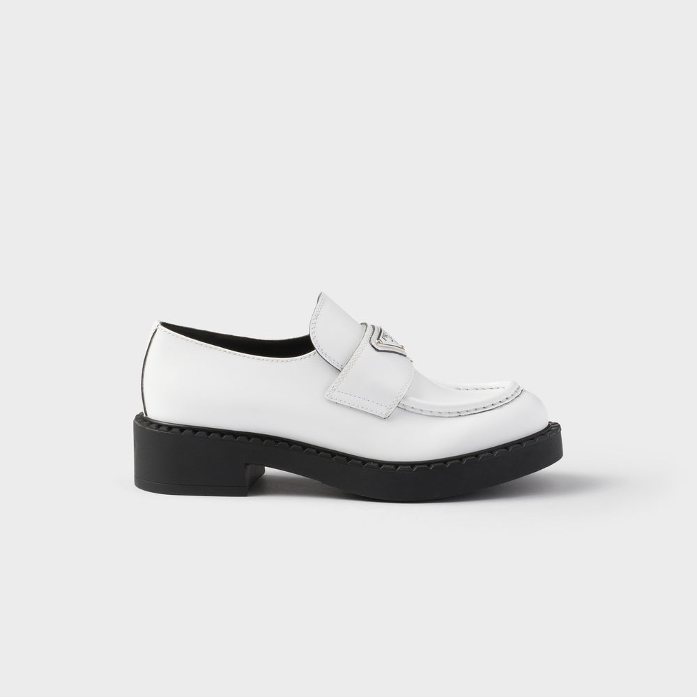 Chocolate brushed leather loafers
