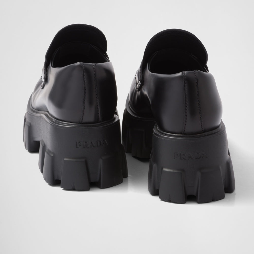 Brushed leather Monolith loafers