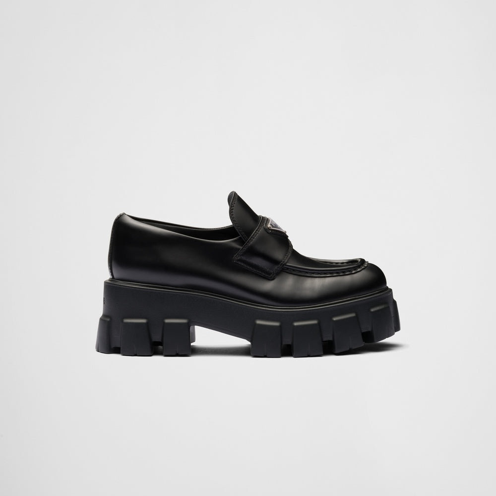 Brushed leather Monolith loafers