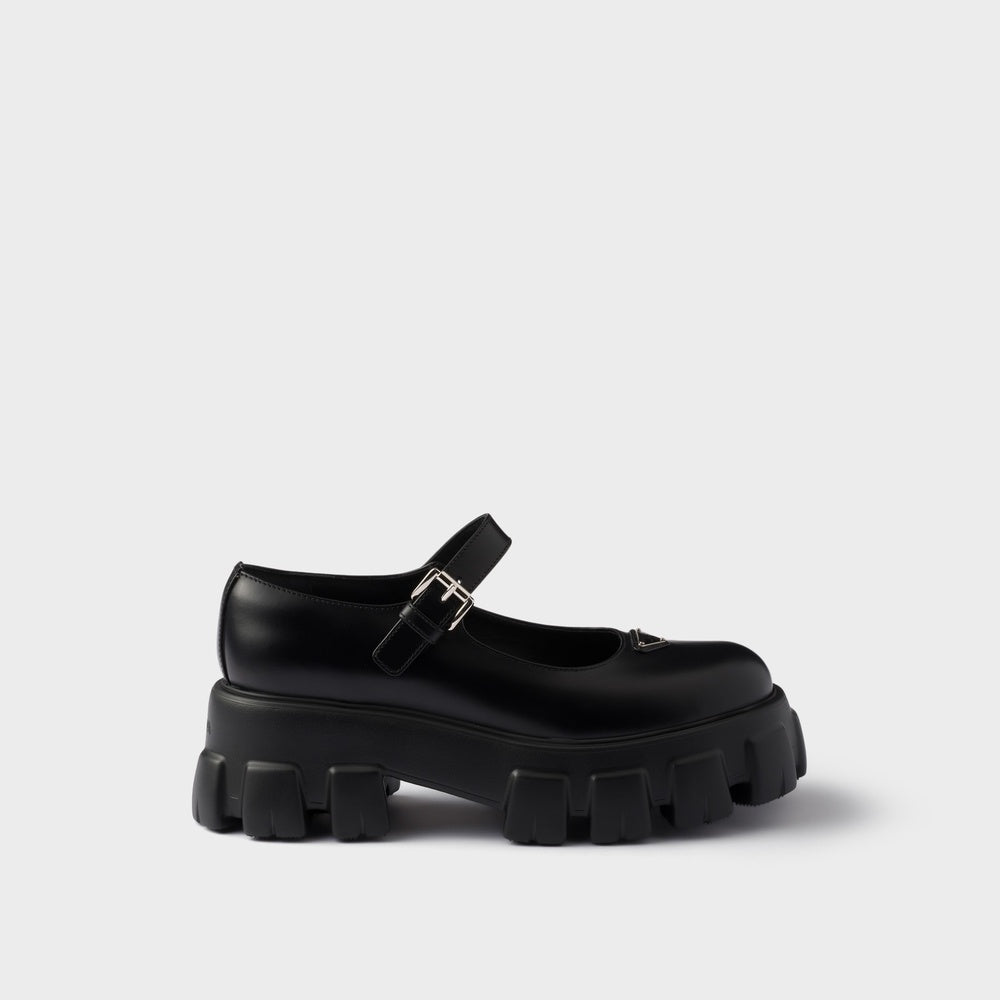 Brushed leather Monolith Mary Janes