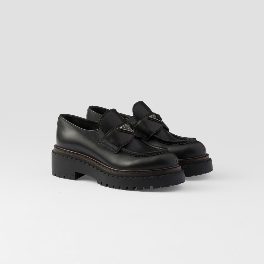 Double Chocolate leather loafers